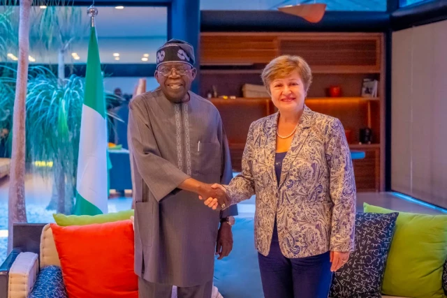 President Bola Ahmed Tinubu  and President of  International Monetary Fund (IMF), Kristalina Georgieva